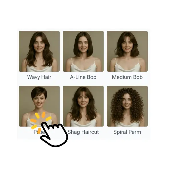 How to Use AI Hairstyle Changer: Step 2 - Choose a Preset Hairstyle