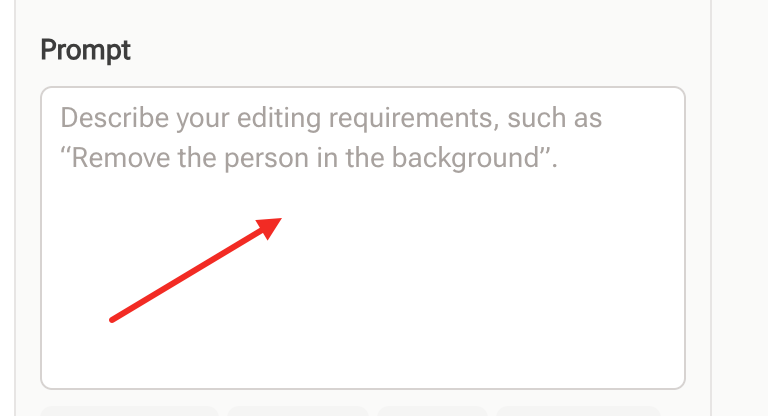 In the editing panel, select nano banana pro and type a short prompt