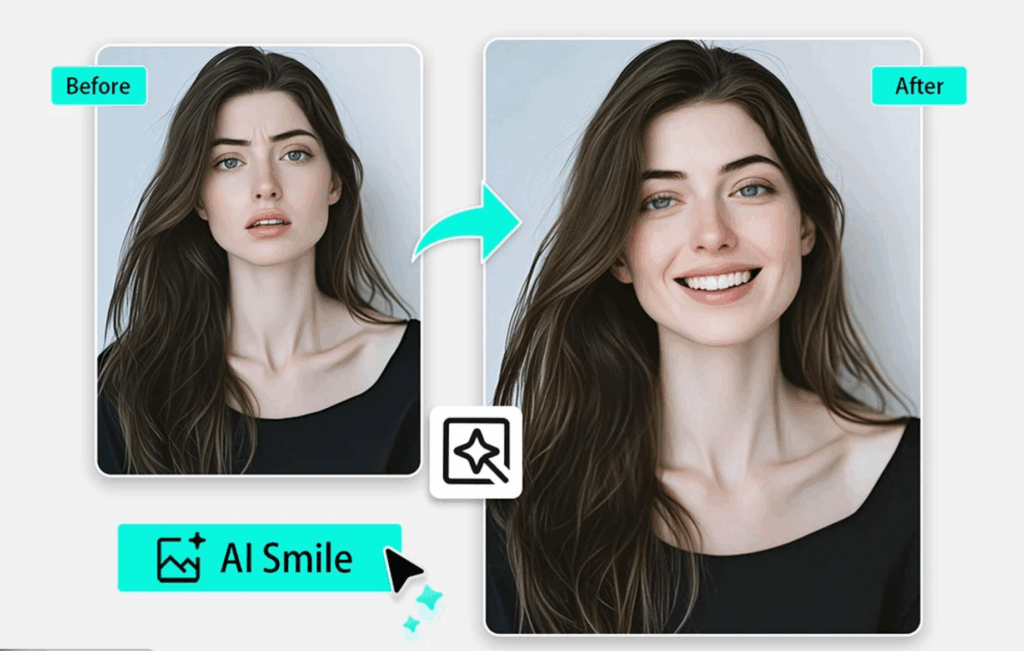 Once the ai smile filter finishes processing, preview the result and click Download.