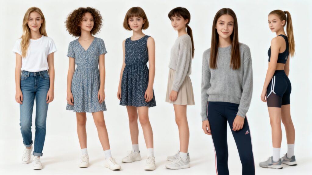 A series of images featuring a woman