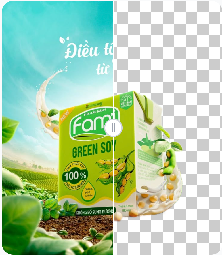 A product image with the background removed from the display