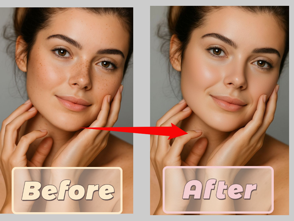 A before-and-after comparison photo of a woman 