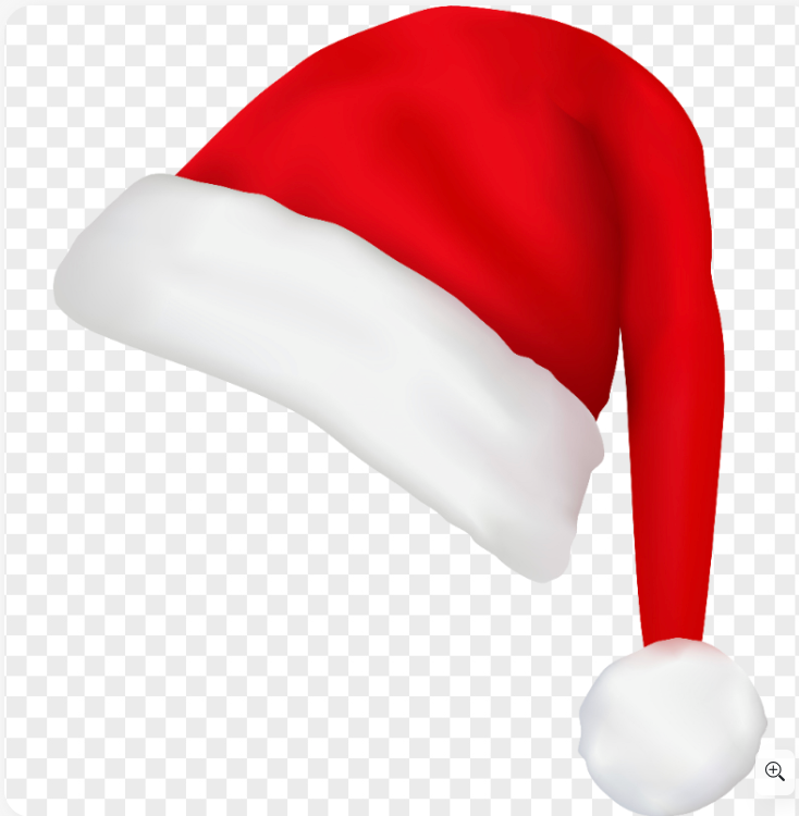 A display image of a Christmas hat going to the background
