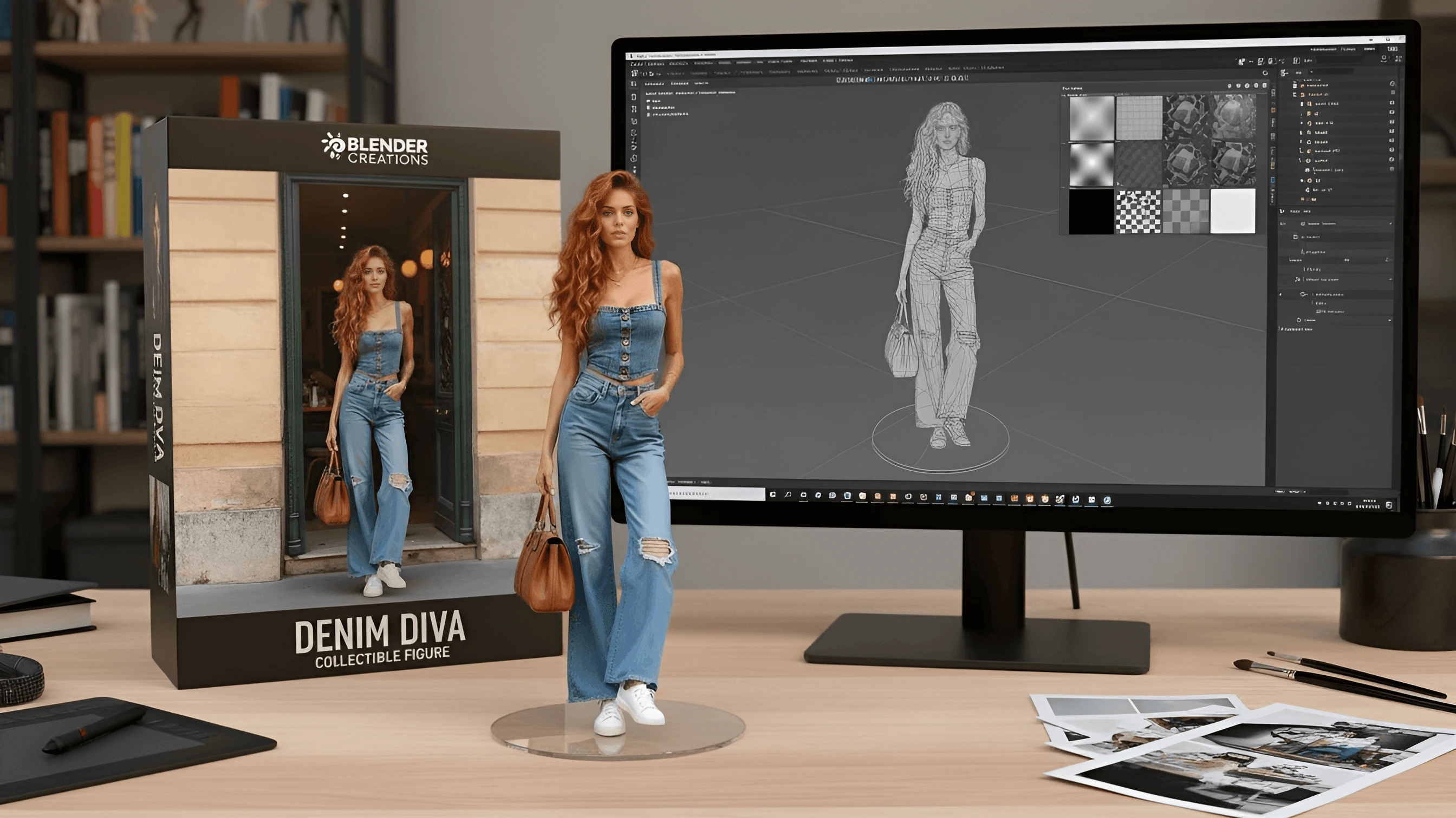 AI Image Editor Sample: Action figure after